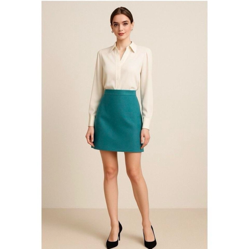 J. Crew Green Mini Skirt
